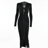 Sexy Irregular Long Pleated Dress Silver Sam