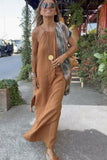 Hanging Neck Cotton Hemp Dress Silver Sam