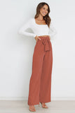 Casual Wide-Leg Trousers with Belt