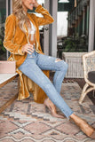 Loose Velvet Long Coat for Women Silver Sam