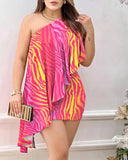 Sleeveless One-Shoulder Dress