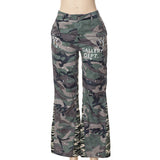 Camouflage Pocket Overalls Flared Trousers