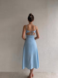 Summer Maxi Dress with Straps Silver Sam