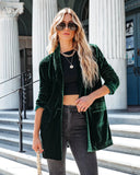 Loose Velvet Stretchy Long Sleeve Jacket for Women Silver Sam