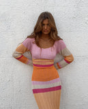 Off-Shoulder Knitted Long Dress Silver Sam