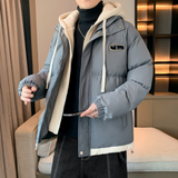 Men's Layered Look Hooded Puffer Jacket