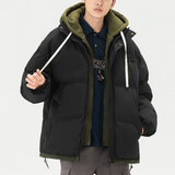 Men's Layered Look Hooded Puffer Jacket