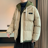 Men's Layered Look Hooded Puffer Jacket