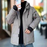 Men's High Collar Puffer Jacket with Removable Hood