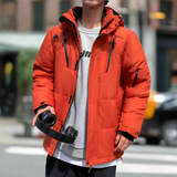 Men's High Collar Puffer Jacket with Removable Hood