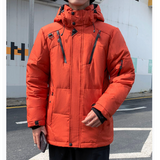 Men's High Collar Puffer Jacket with Removable Hood