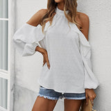 Off Shoulder Ruffles Blouse Silver Sam