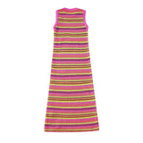 Striped Colorful Knitted Sleeveless Dress Silver Sam