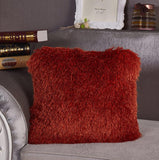 Decorative Shaggy Pillow in Rust Coral Rosemary