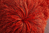 Decorative Shaggy Pillow in Rust Coral Rosemary