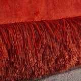 Decorative Shaggy Pillow in Rust Coral Rosemary