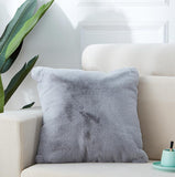 Agnes Luxury Gray Chinchilla Faux Fur Pillow Coral Rosemary