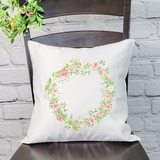 Pink Wreath Pillow Cover Peach Vanilla