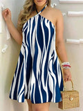 Print Backless Summer Dress Silver Sam