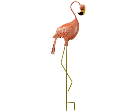 Peach Metal Flamingo