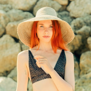 RIRI Jute Straw Hat in Nude Beige