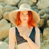 RIRI Jute Straw Hat in Nude Beige