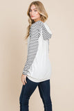 Color Block Striped Double Hoodie Sweatshirts