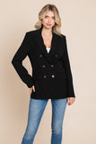 Double Breasted Lapel Collar Jacket Blazer Aquamarine Gaia