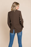 Double Breasted Lapel Collar Jacket Blazer Aquamarine Gaia