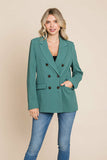 Double Breasted Lapel Collar Jacket Blazer Aquamarine Gaia