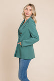 Double Breasted Lapel Collar Jacket Blazer Aquamarine Gaia