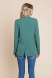 Double Breasted Lapel Collar Jacket Blazer Aquamarine Gaia