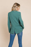 Double Breasted Lapel Collar Jacket Blazer Aquamarine Gaia