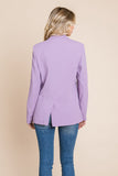 Double Breasted Lapel Collar Jacket Blazer Aquamarine Gaia