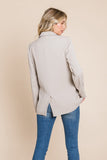 Double Breasted Lapel Collar Jacket Blazer Aquamarine Gaia