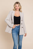 Double Breasted Lapel Collar Jacket Blazer Aquamarine Gaia