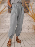 Long Pleated Pocket Pants Silver Sam