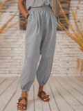 Long Pleated Pocket Pants Silver Sam