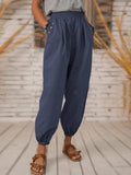 Long Pleated Pocket Pants Silver Sam