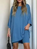 Round Neck Top & Slim Shorts Set
