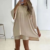 Round Neck Top & Slim Shorts Set