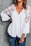 Lace Flare Sleeve Blouse Silver Sam