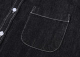 Men's Long Sleeve Single Pocket Denim Shirt Yellow Pandora