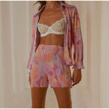 Floral Printed Lapel Shirt & Shorts