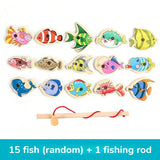 Children's Magnetic Marine Life Wooden Fishing Toy AliExpress