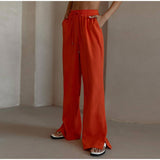 Single-breasted Lapels Long Sleeve Shirt & High Waist Wide Leg Pants