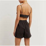3 Piece Long Sleeve Top & Shorts Set