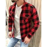 Men's Dual Pocket Long Sleeve Checkered Shirt