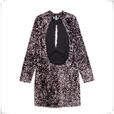 Sequined Backless Sexy Dress Silver Sam