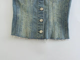 Strapless Denim Top Silver Sam